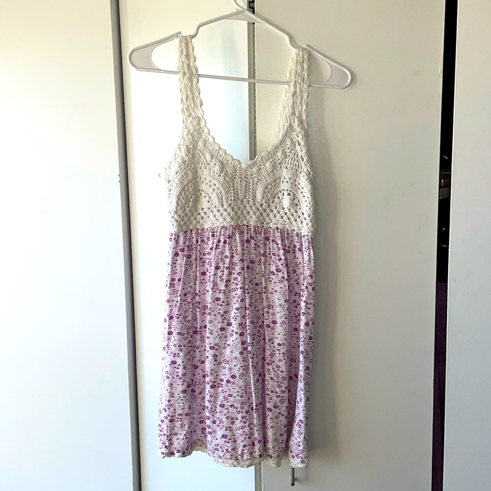 Jessica Simpson floral summer dress crochet baby doll